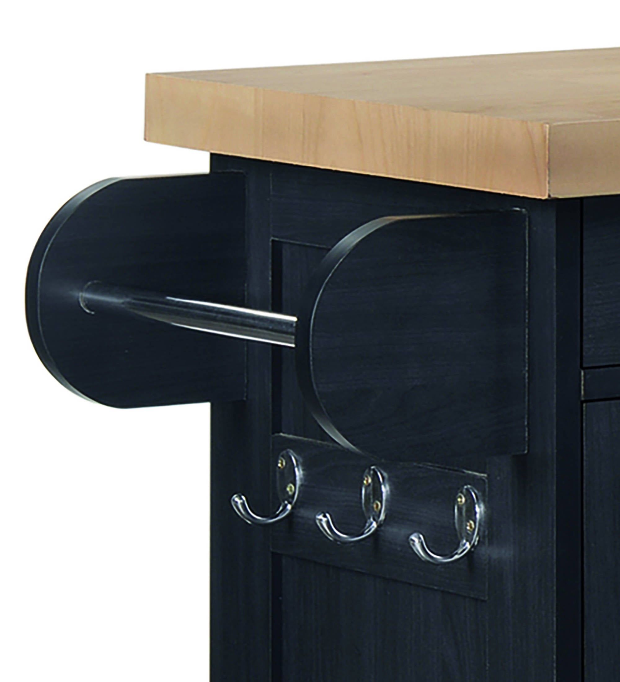 Arleta Kitchen Trolley in Black - Ezzo