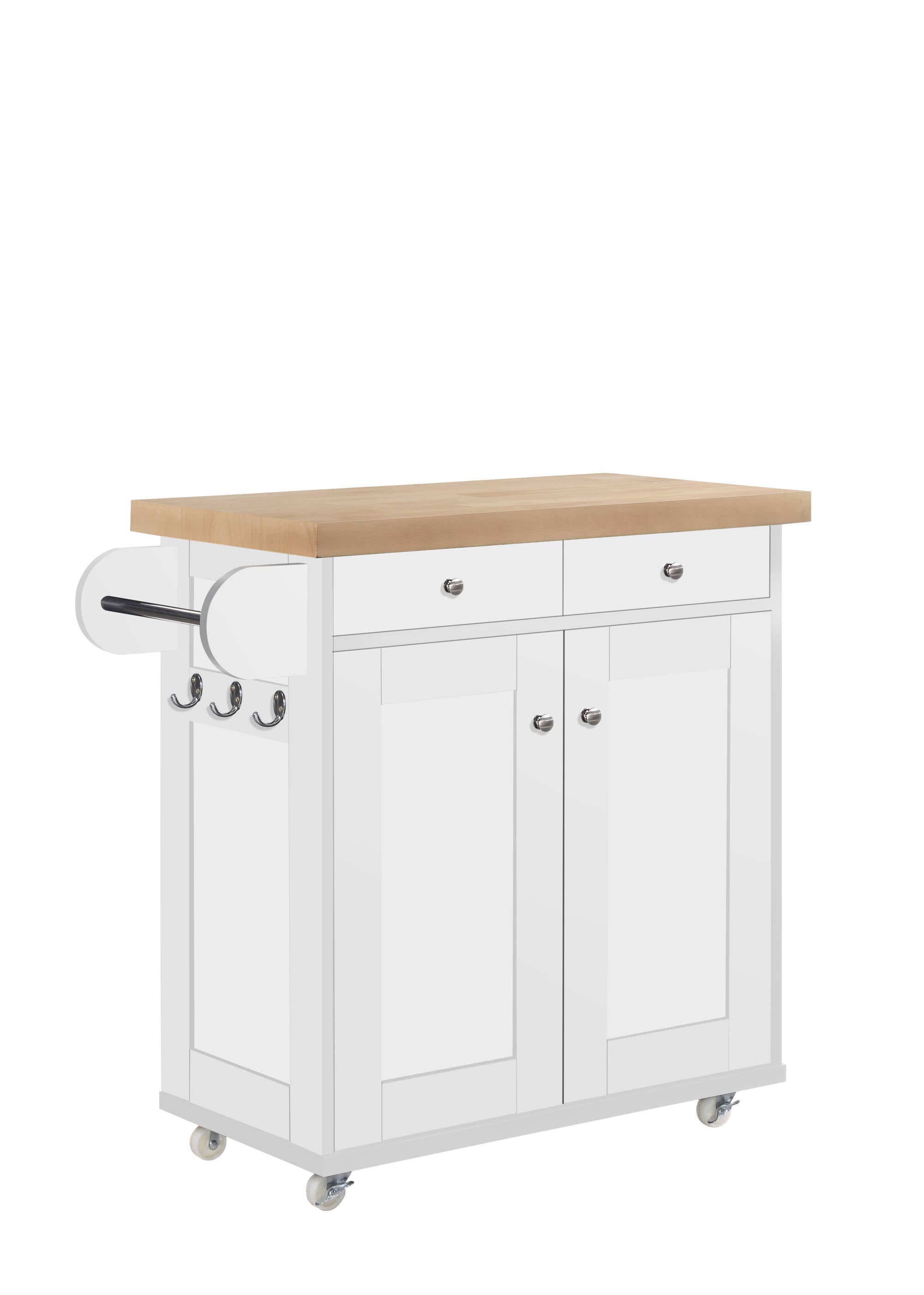 Arleta Kitchen Trolley in White - Ezzo