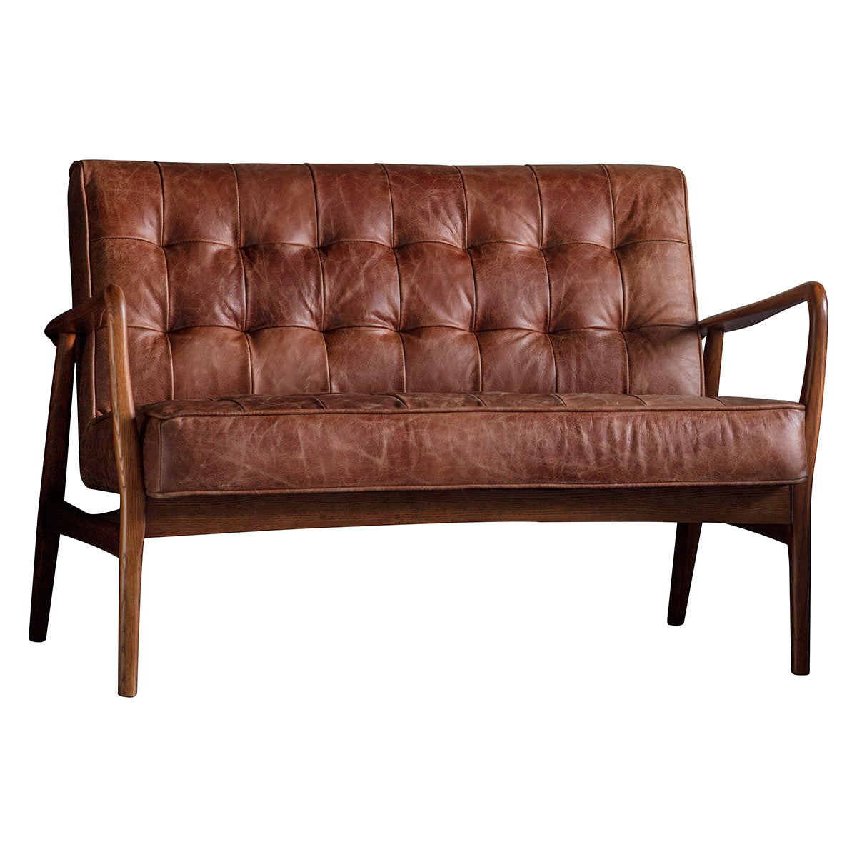Barton 2 Seater Sofa Vintage Brown Leather - Ezzo