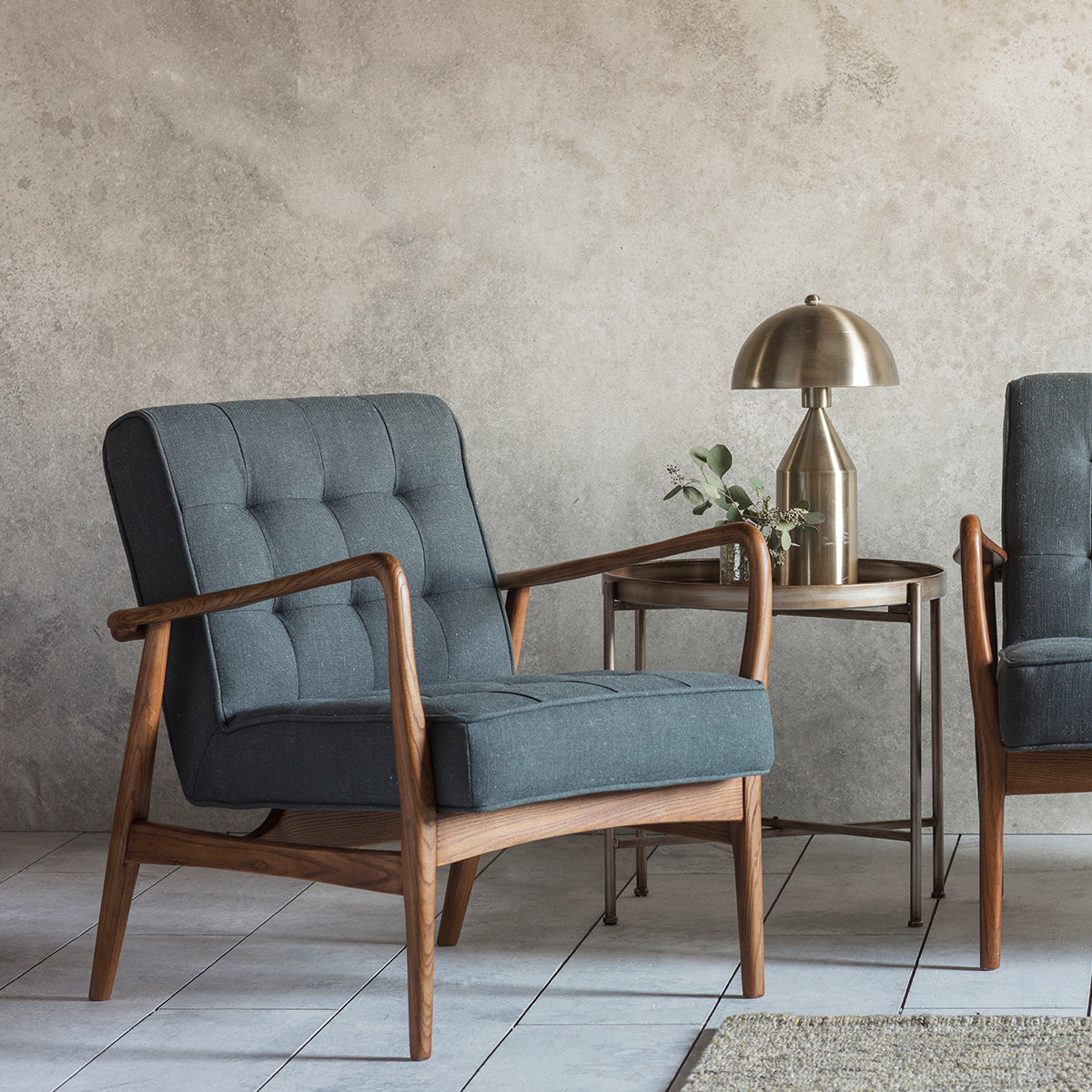 Barton Armchair Dark Grey Linen - Ezzo