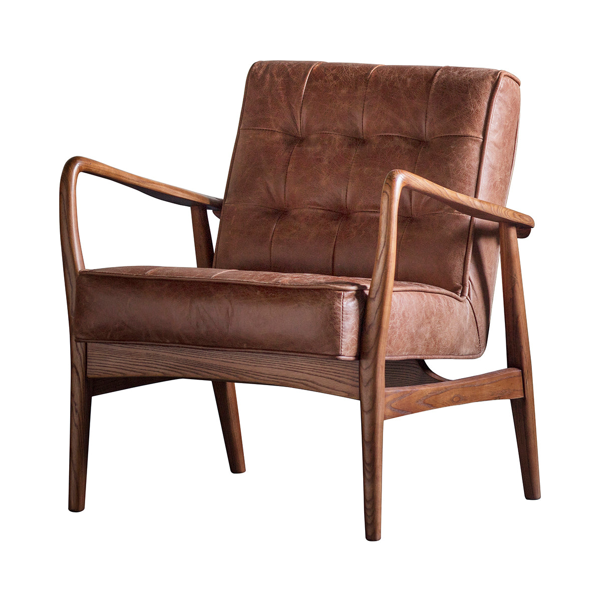 Barton Armchair Vintage Brown Leather - Ezzo