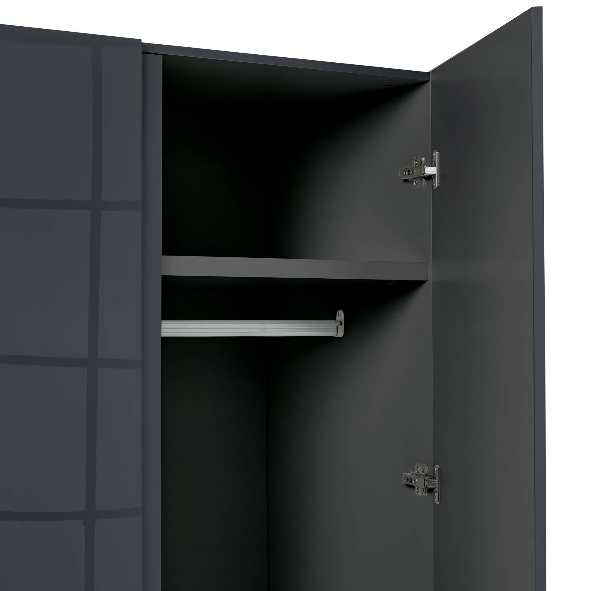 Cuba Wardrobe in Charcoal - Ezzo