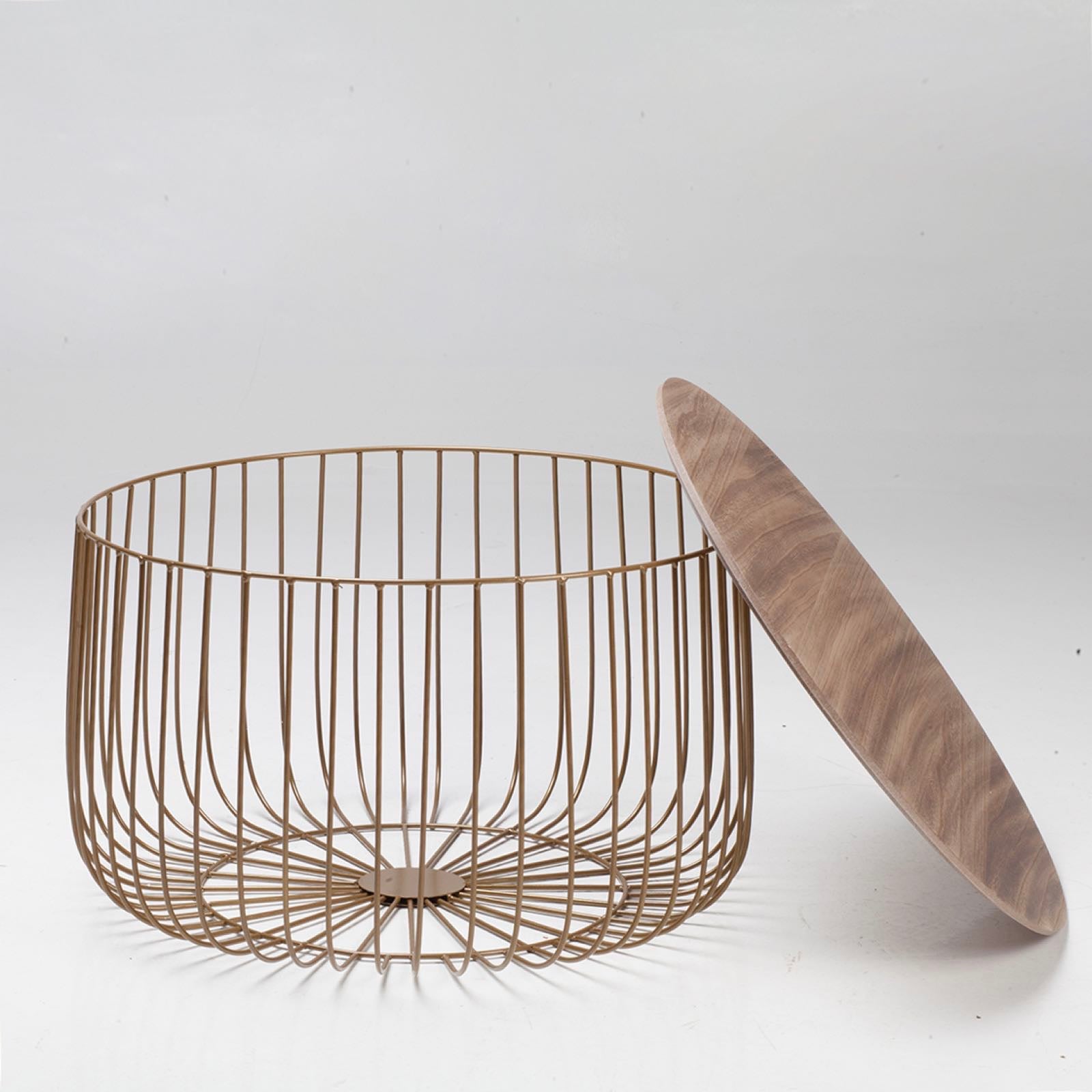Elio Large Gold Cage Table - Ezzo