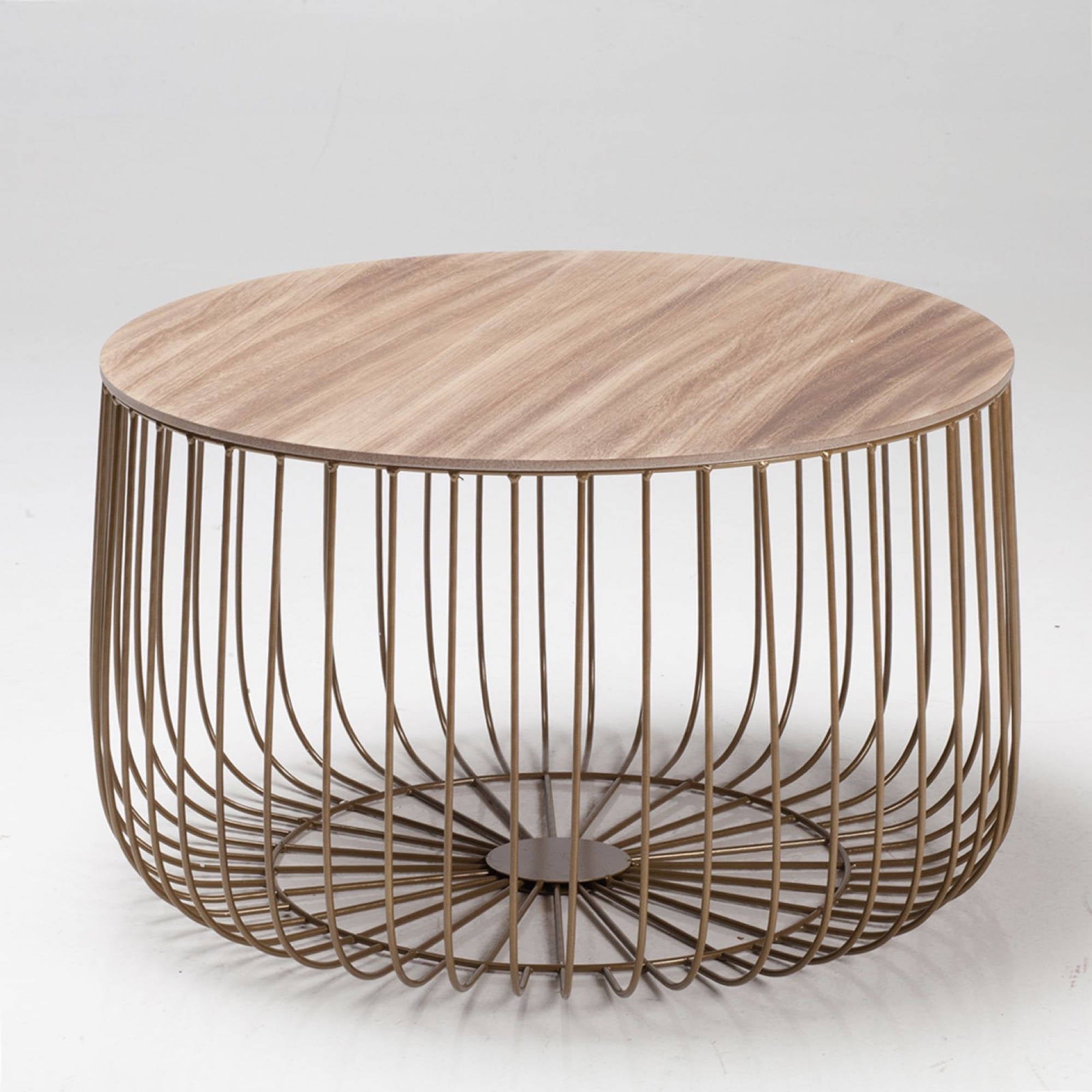 Elio Large Gold Cage Table - Ezzo