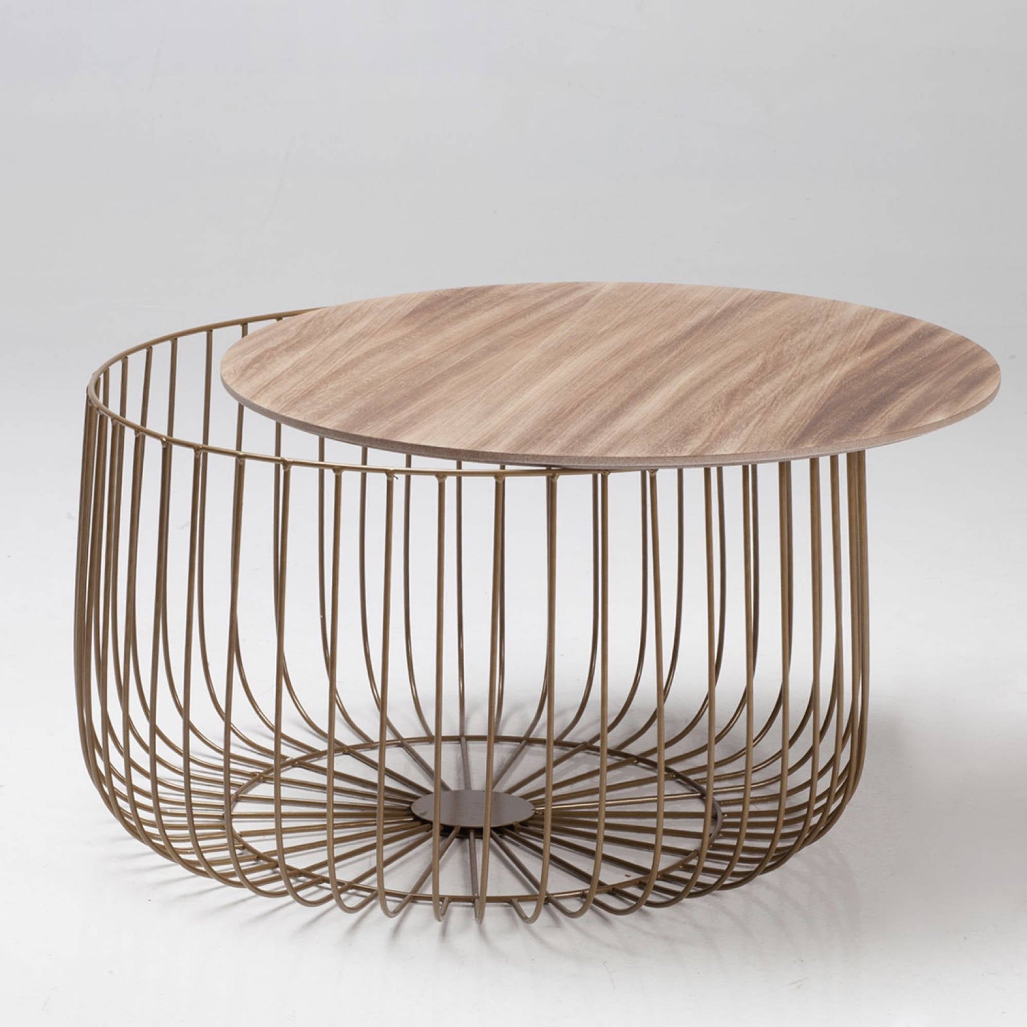 Elio Large Gold Cage Table - Ezzo