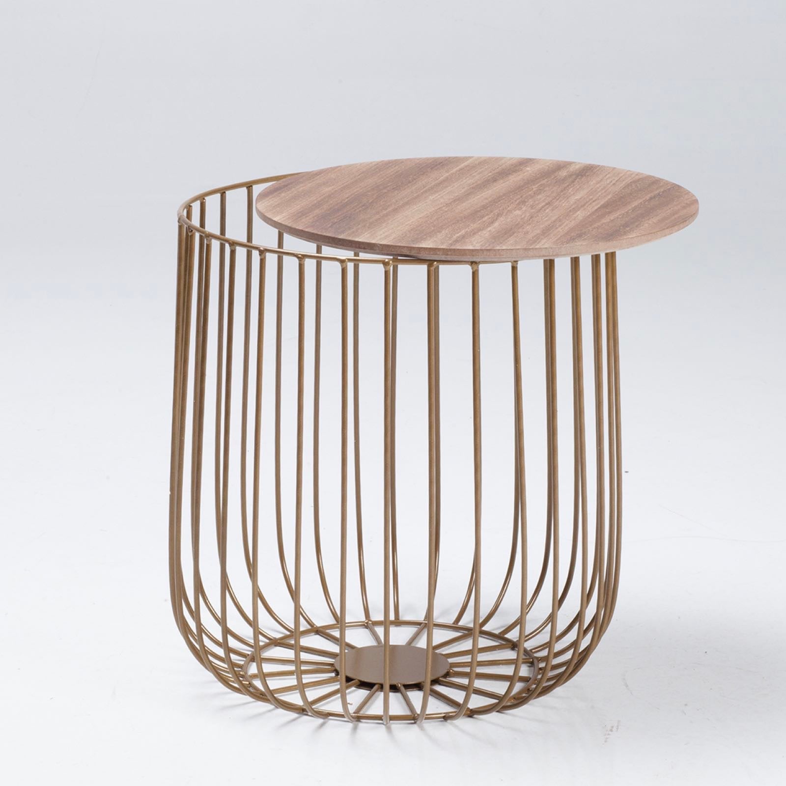 Elio Small Gold Cage Table - Ezzo