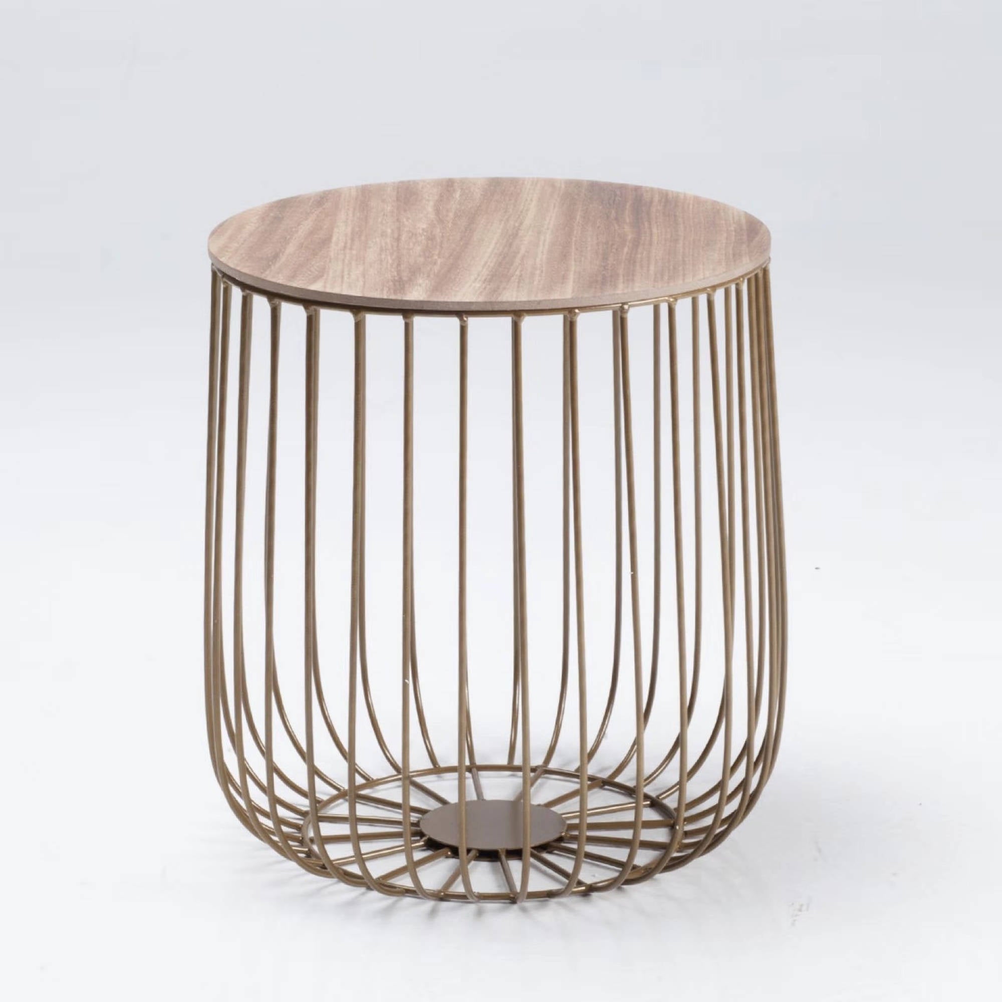 Elio Small Gold Cage Table - Ezzo