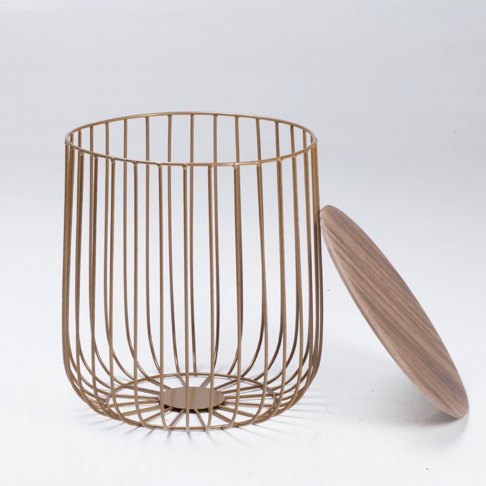 Elio Small Gold Cage Table - Ezzo