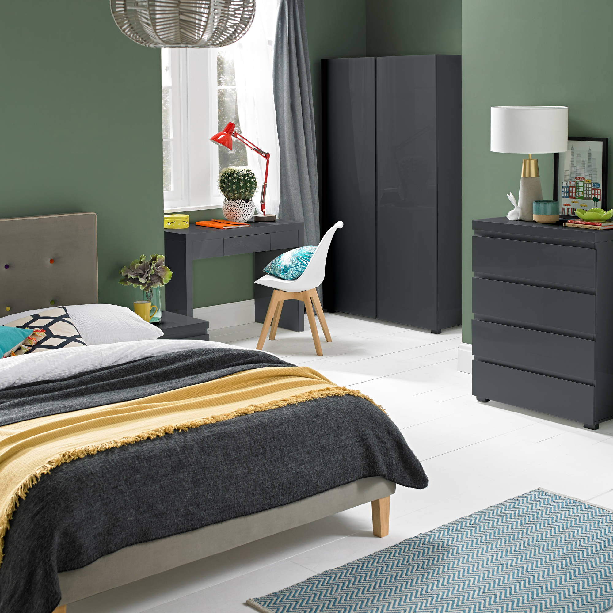 Euston King Size Bed in Grey - Ezzo