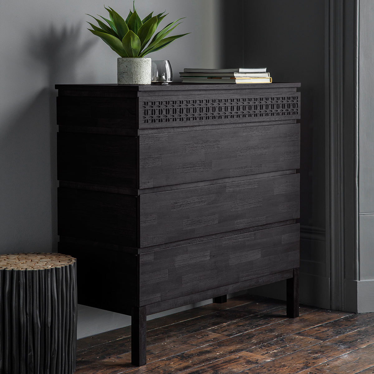 Greenwich 4 Drawer Chest in Matt Charcoal - Ezzo