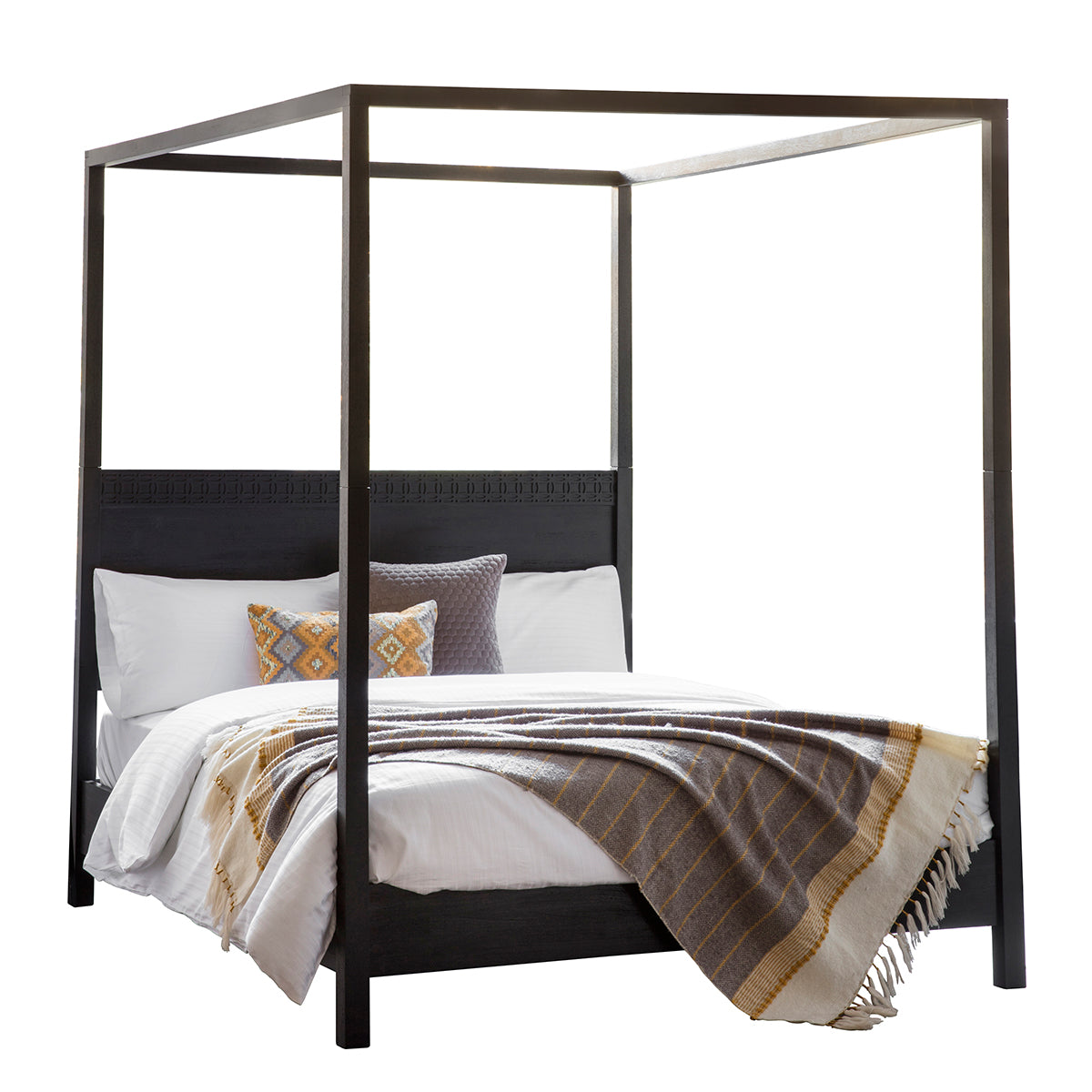 Greenwich 4 Poster King Size Bed in Dark Charcoal - Ezzo