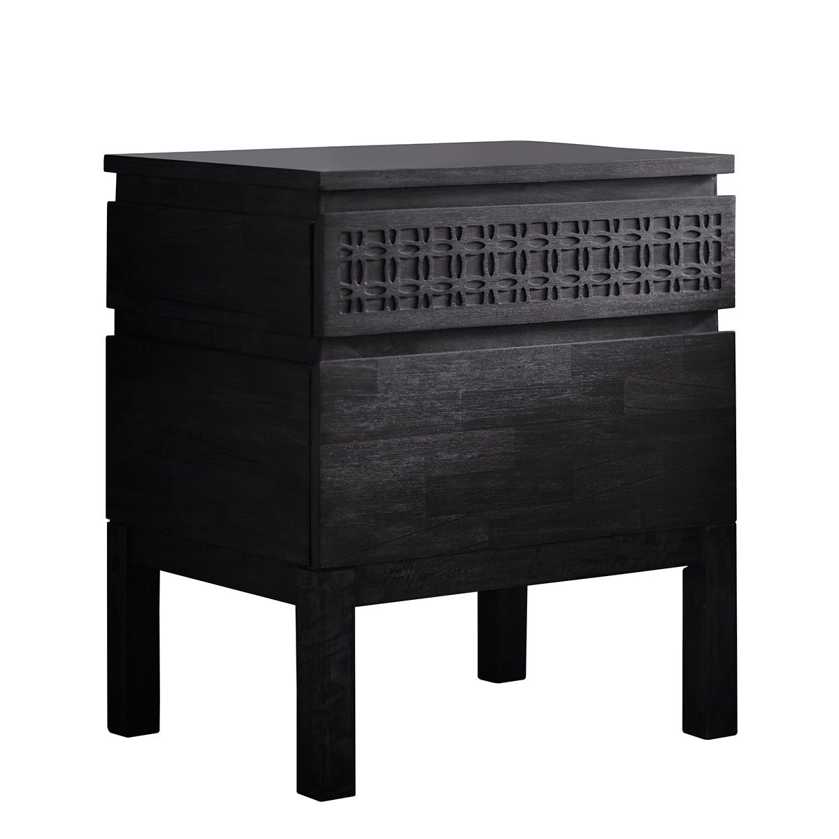 Greenwich Bedside 2 Drawer Chest in Matt Charcoal - Ezzo