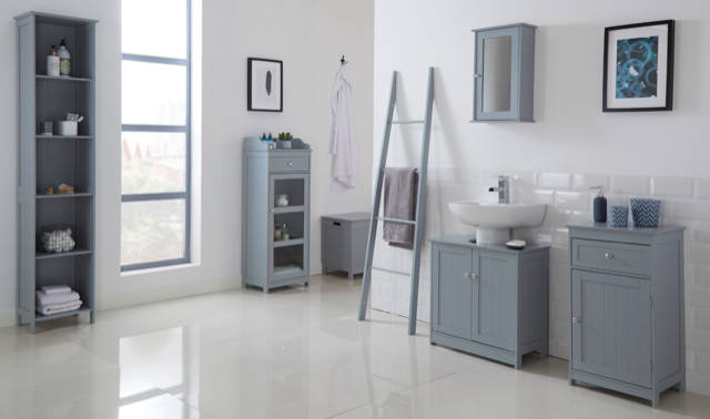 Kodiak Grey Mirrored Wall Cabinet - Ezzo