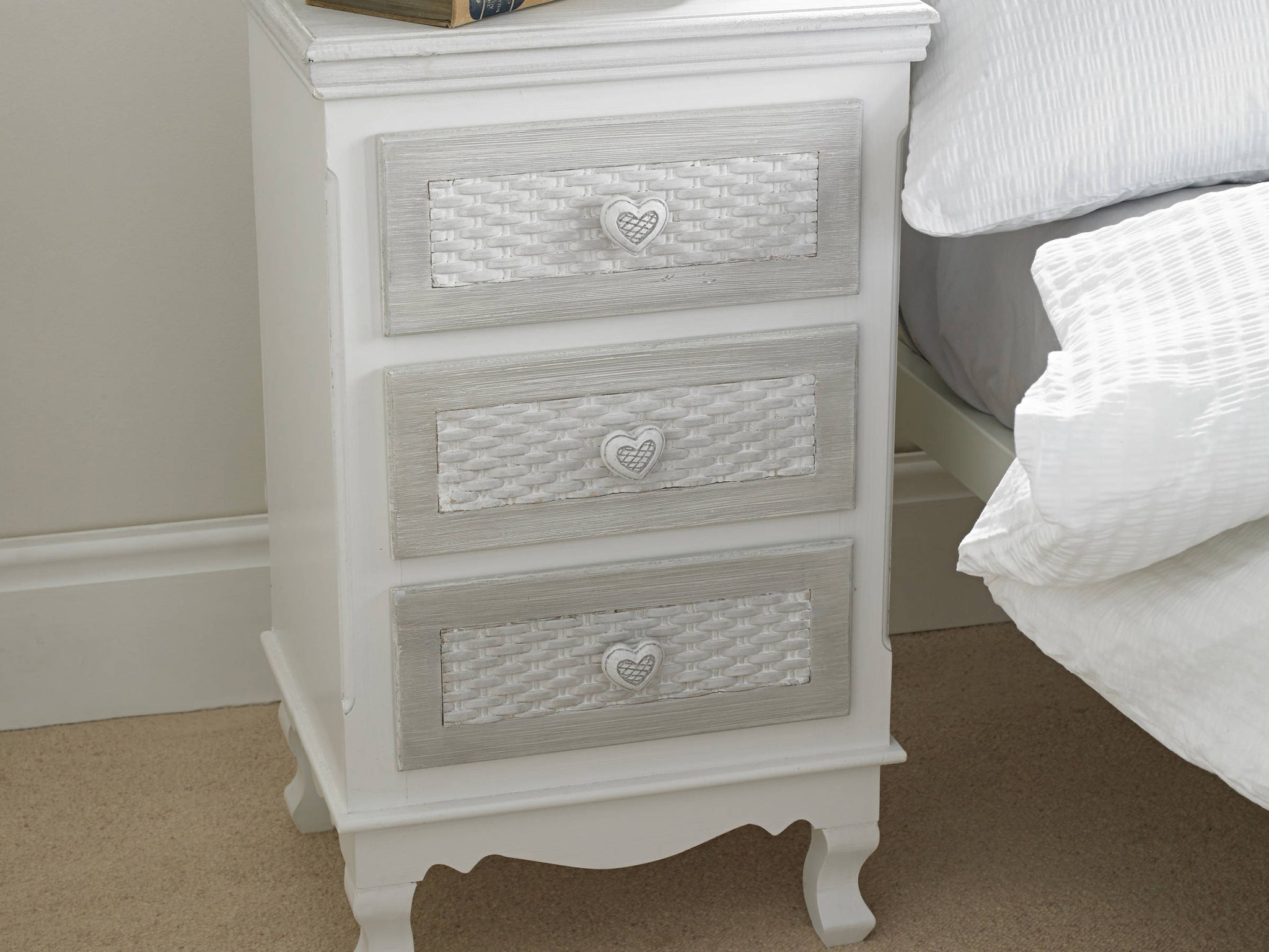Lorient 3 Drawer Bedside Cabinet - Ezzo