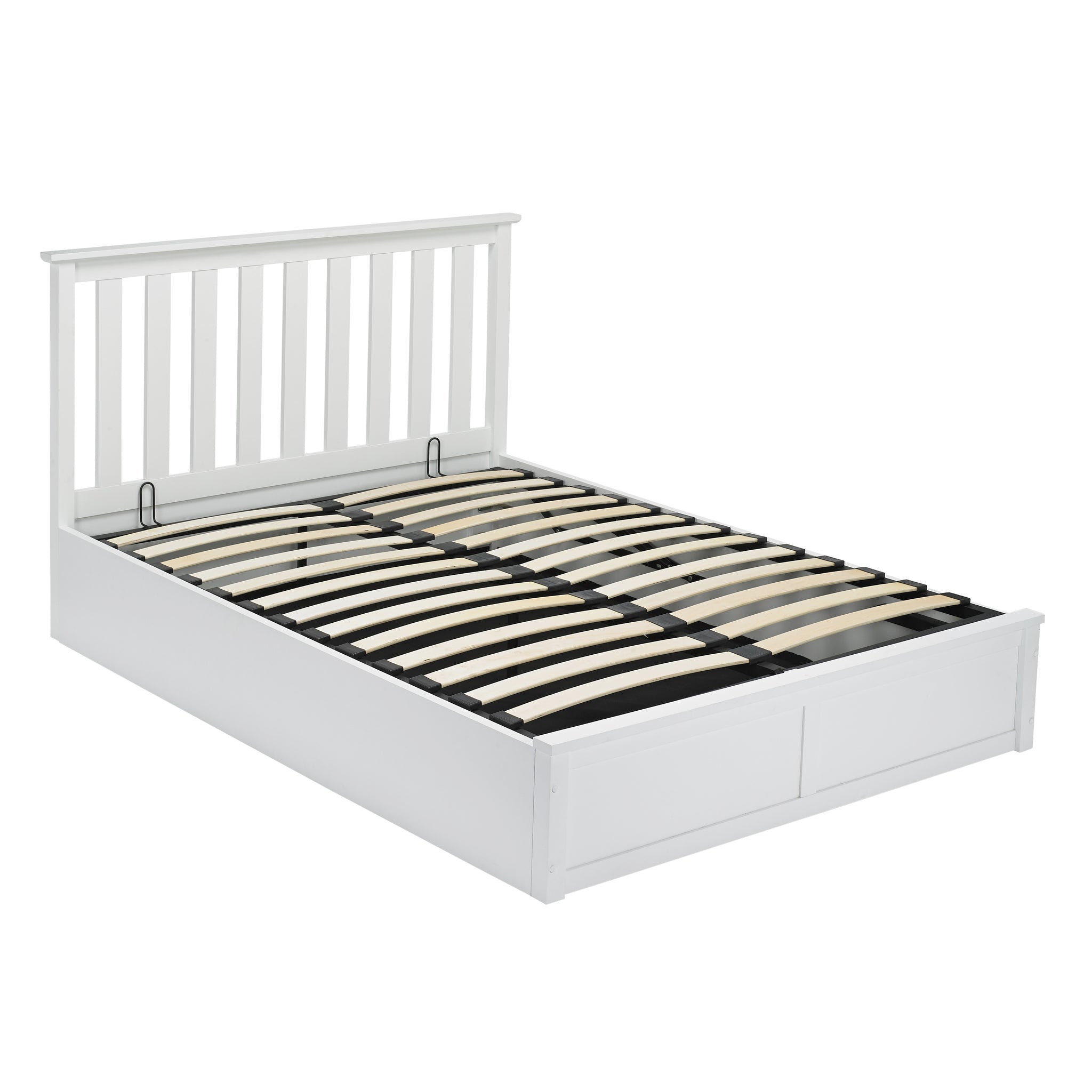 Marston King Size Ottoman Bed in White - Ezzo