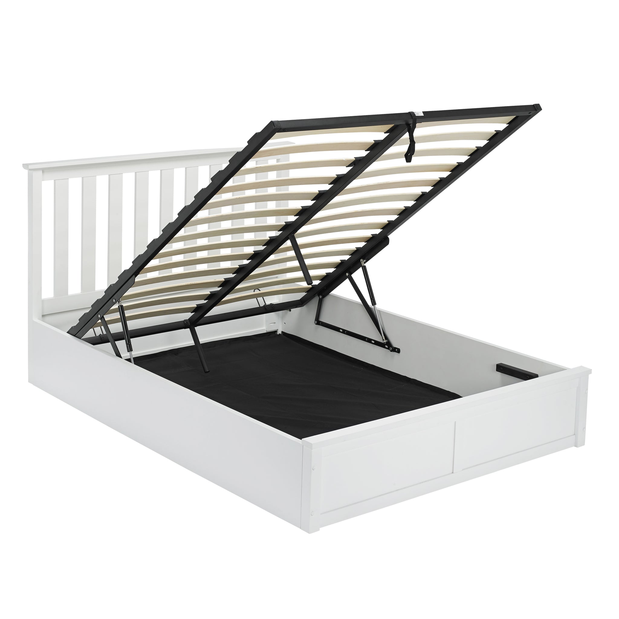 Marston Double Ottoman Bed in White - Ezzo