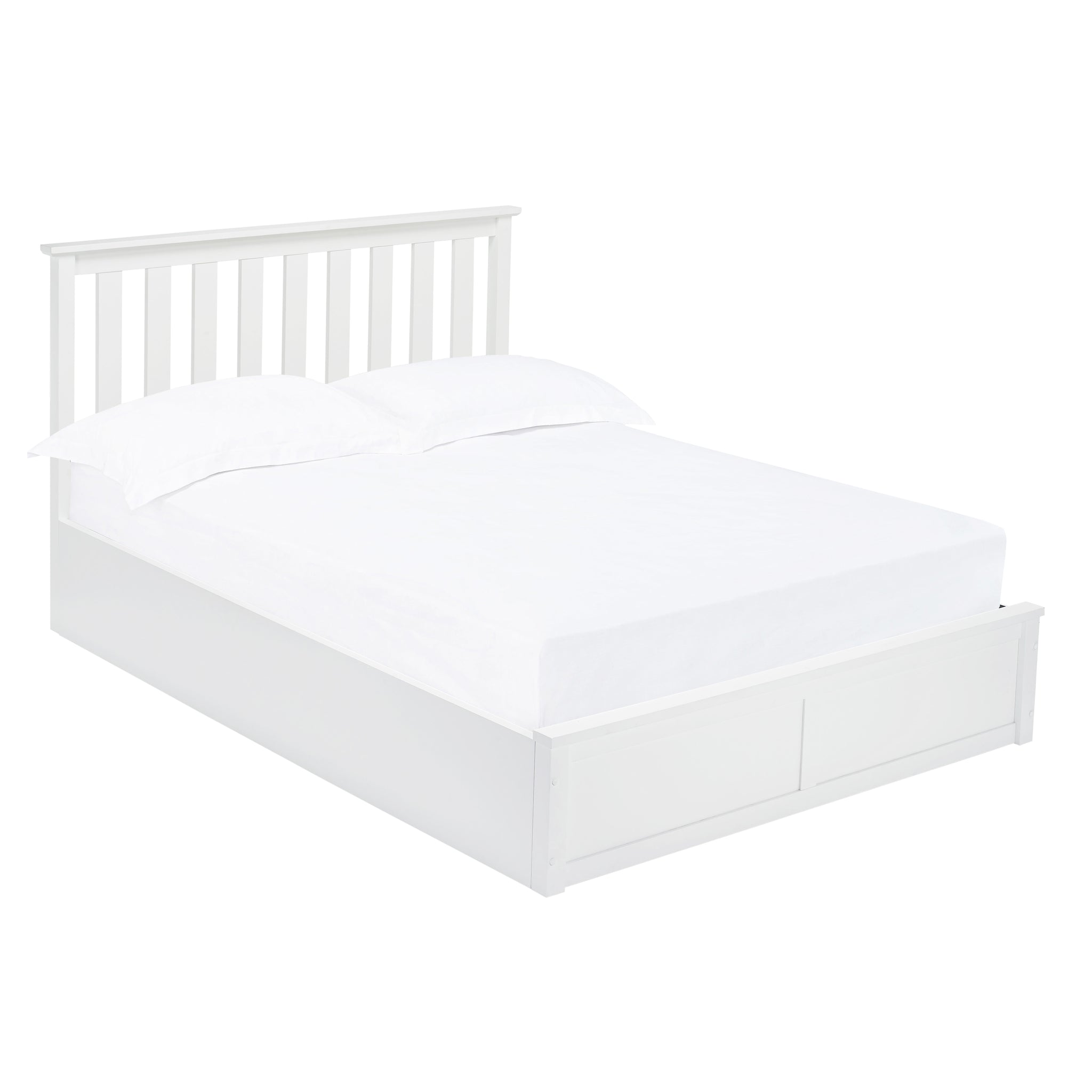 Marston King Size Ottoman Bed in White - Ezzo