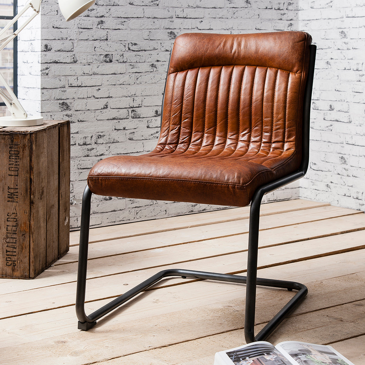 Scala Leather Chair Antique Brown - Ezzo