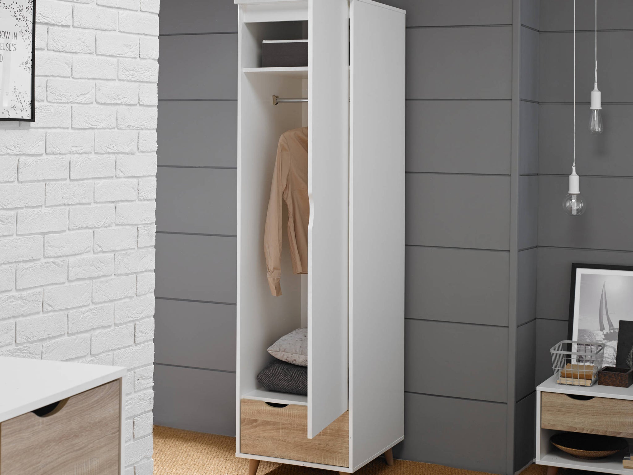 Solna 1 Door Wardrobe - Ezzo