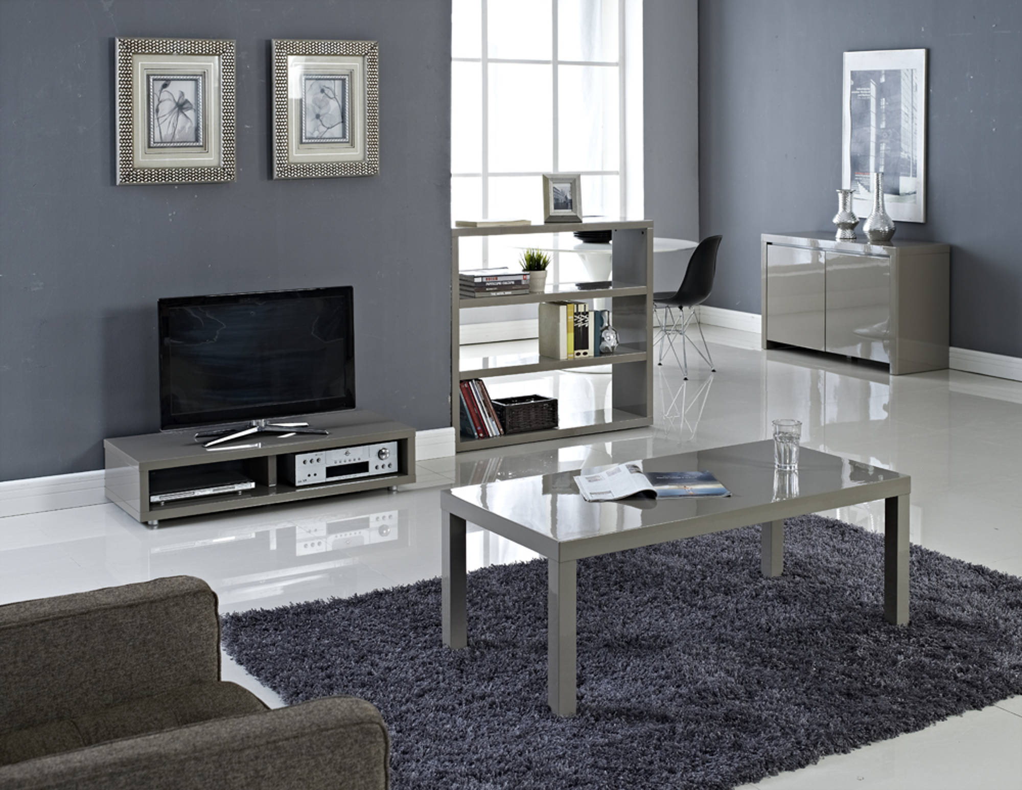 Sterling TV Media Stand in Stone - Ezzo
