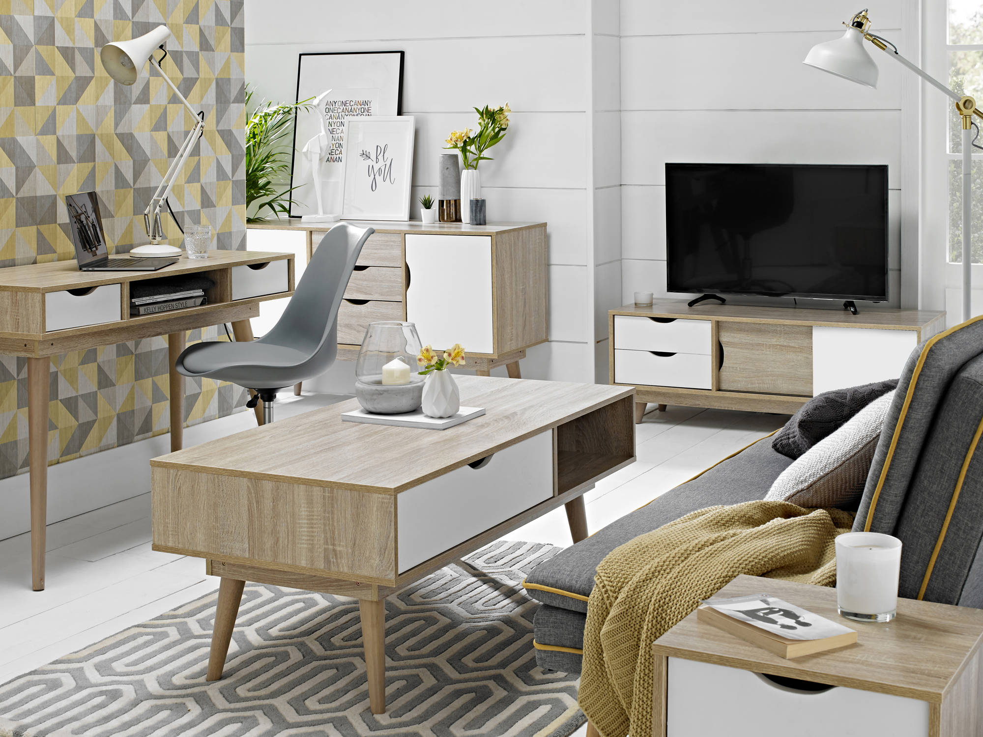 Svalbard Lamp Table in White - Ezzo